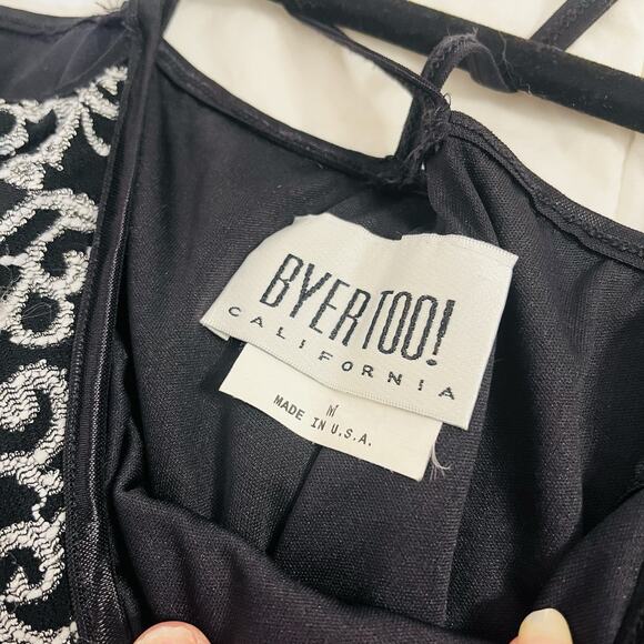 Byer Too Vtg 90s Y2K Mini Strap Dress Stretch M Whimsygoth Romantic Goth USA EUC - Picture 3 of 10